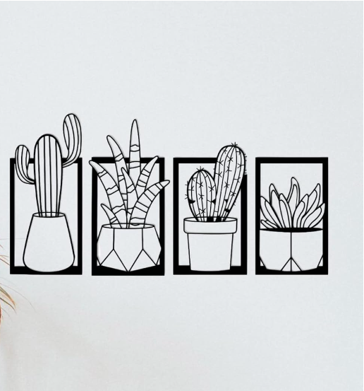 Cactus 4pc Wall Art